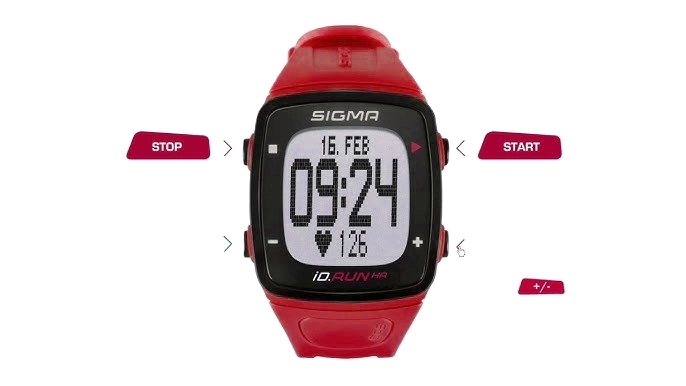 FITNES NARUKVICA-SIGMA iD.RUN HR CRVENI