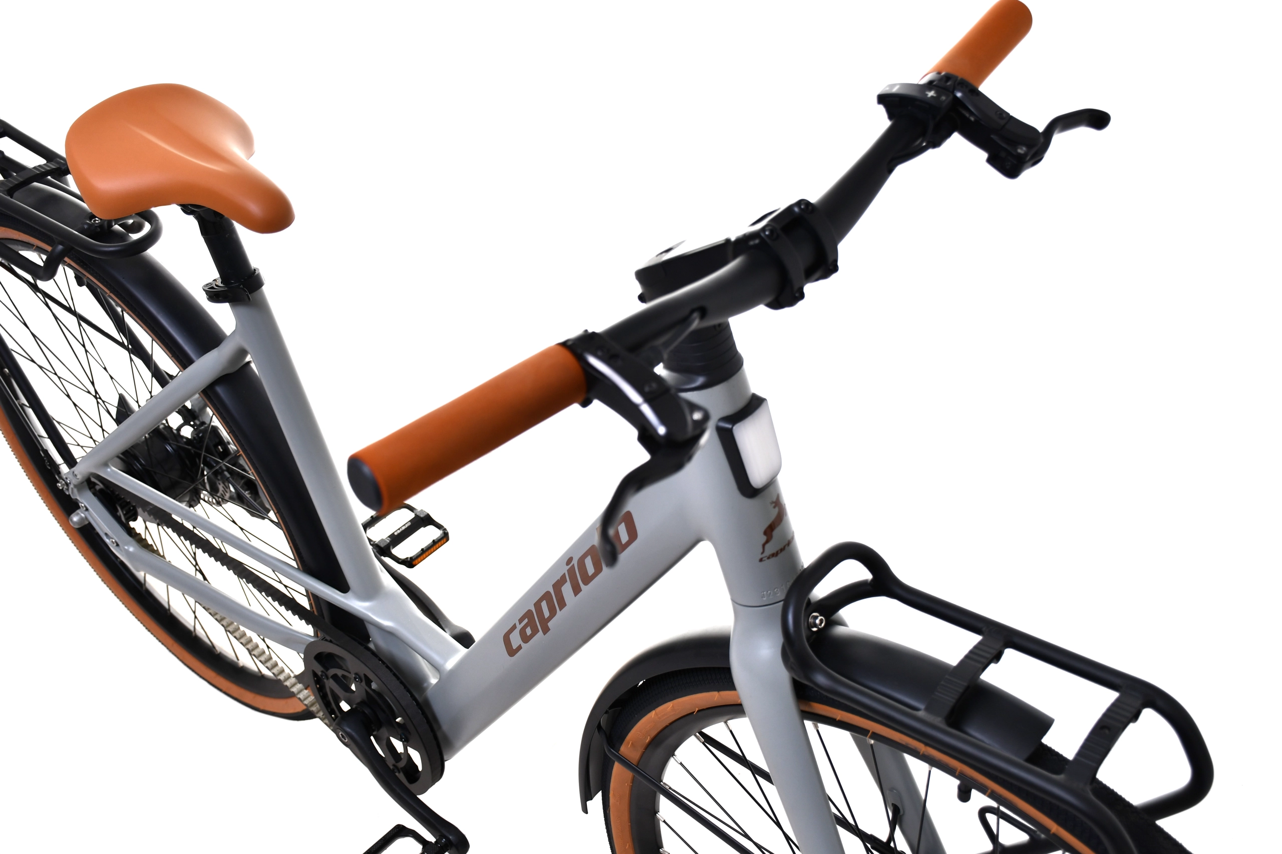 BELT DRIVE 28" E-BIKE sivo-bež