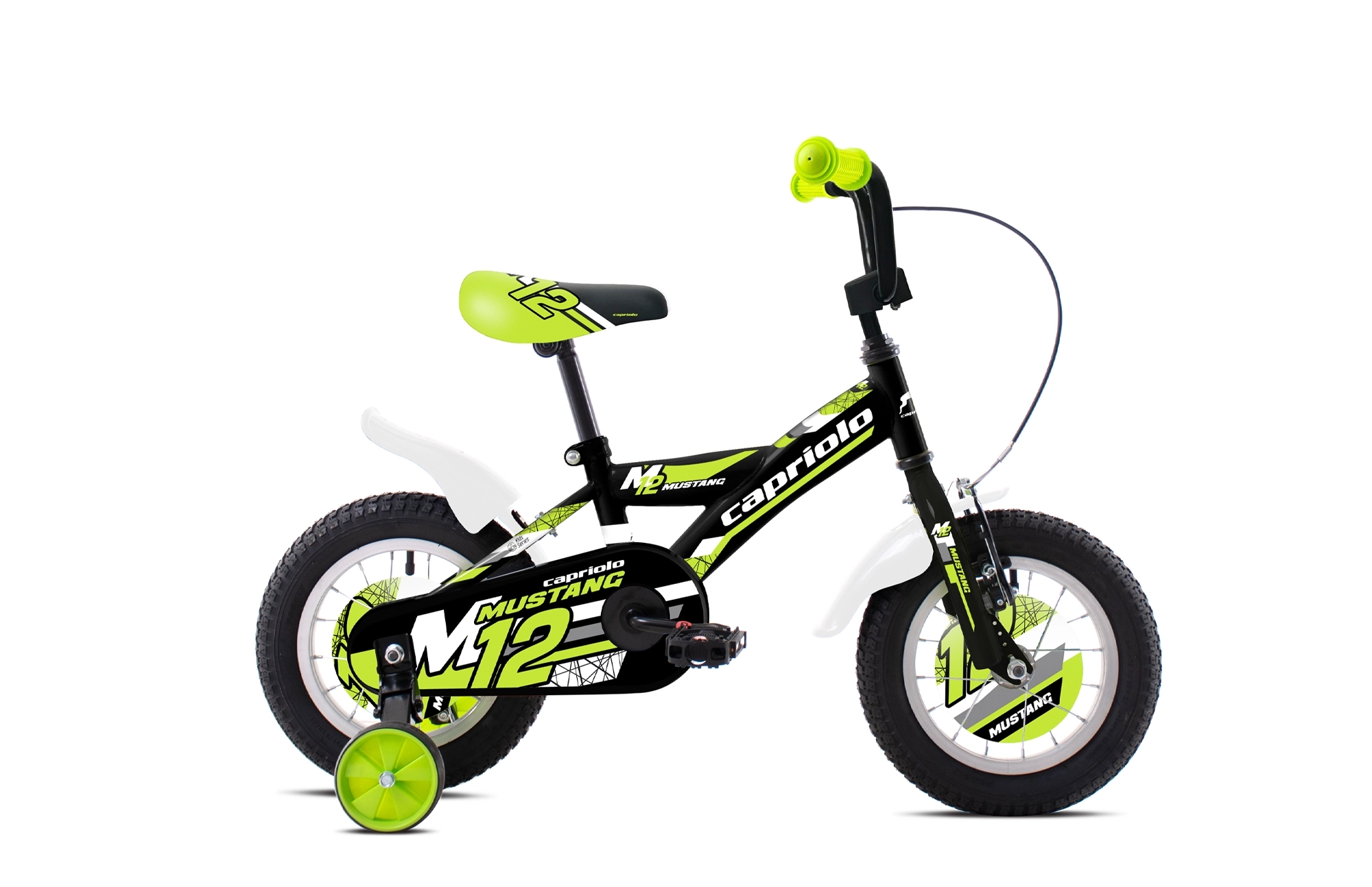 BMX 12"HT MUSTANG black-lime