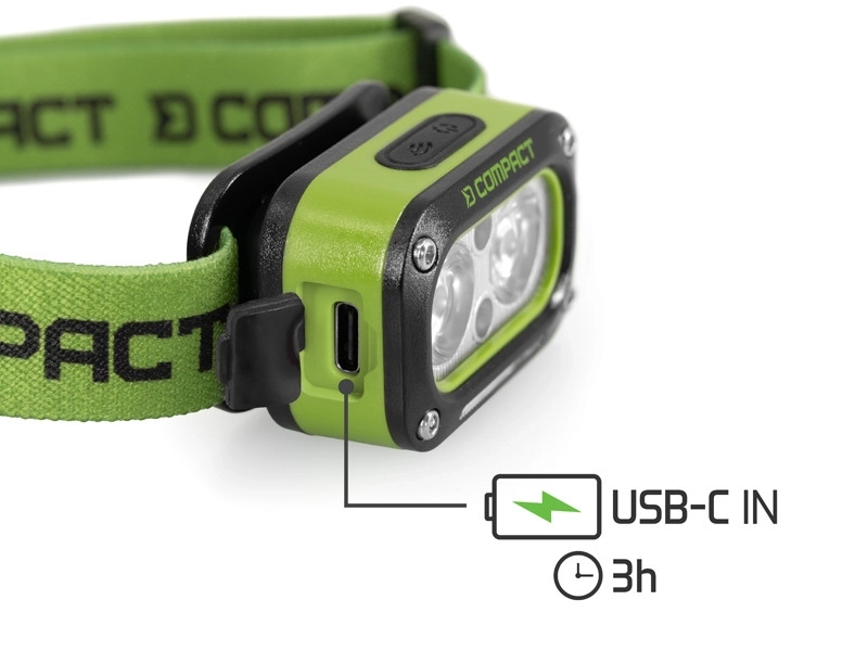 LAMPA ZA GLAVU DELPHIN COMPACT 3W 120LM 1200mAh USB-C