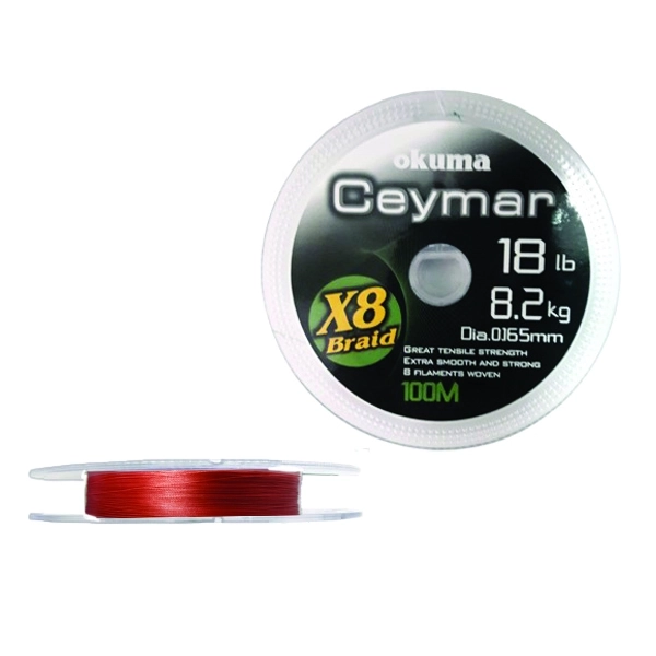 STRUNA OKUMA CEYMAR X8 0.165MM 100M RED